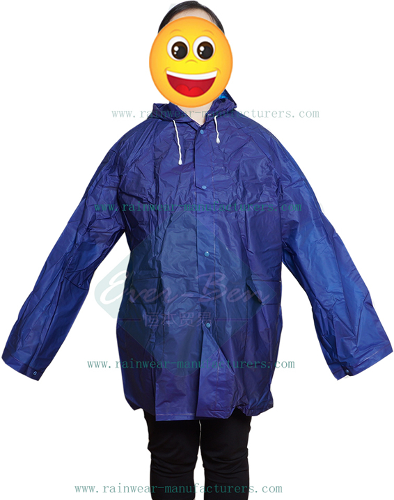EC001 Blue EVA womens rain jacket